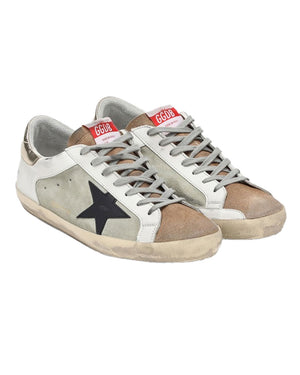 Super Star Sneaker in White, Brown, and Gray
