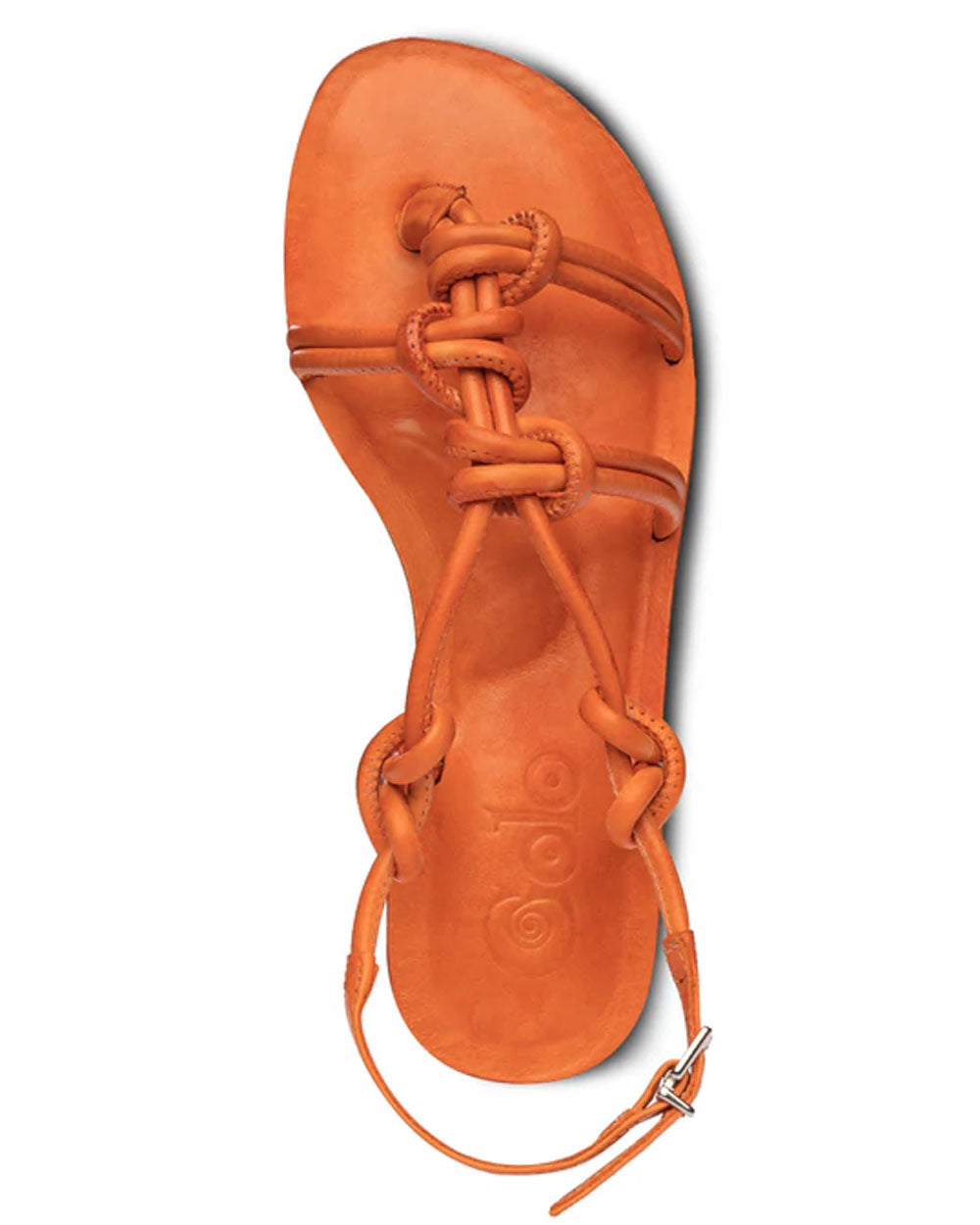 Forget Me Knot Leather Knotted Sandal in Tangerine Orange