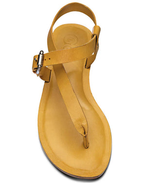 Roma Leather Thong Sandal in Yellow Fever