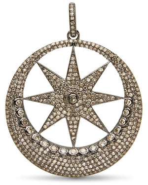 Diamond Star Inside Circle Pendant