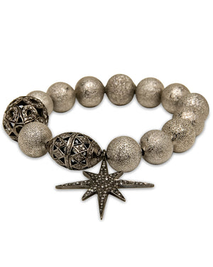 Hammered Silver Star Bracelet