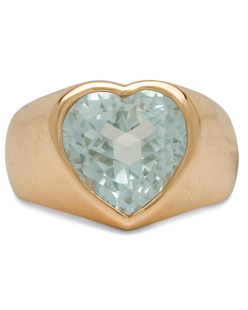 Yellow Gold Blue Topaz Sweetheart Ring