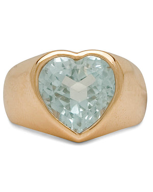 Yellow Gold Blue Topaz Sweetheart Ring