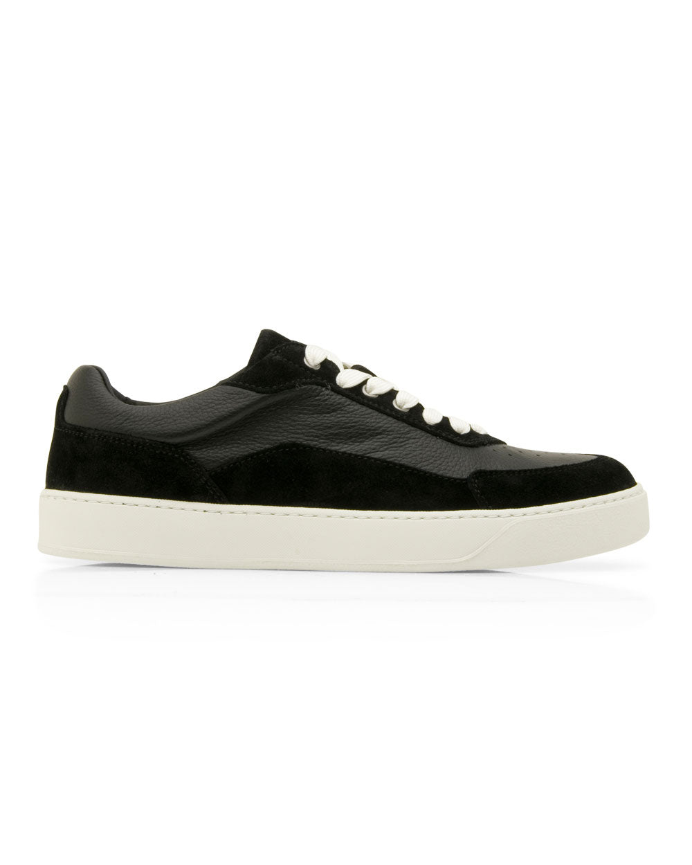 Finch Suede and Milled Calf Sneaker in Black