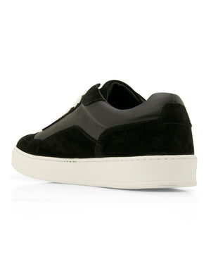 Finch Suede and Milled Calf Sneaker in Black