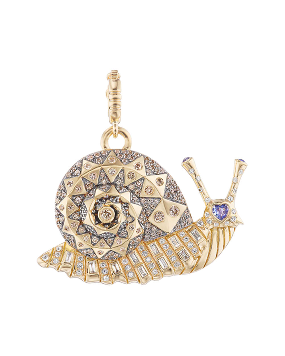 18k Yellow Gold Snail Diamond Pendant