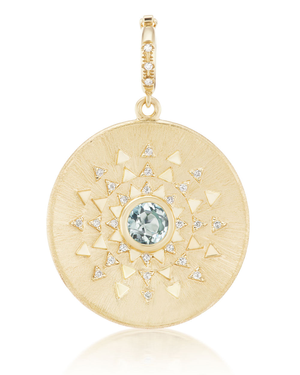 Aquamarine and Diamond Major Sun Sign Medallion Pendant
