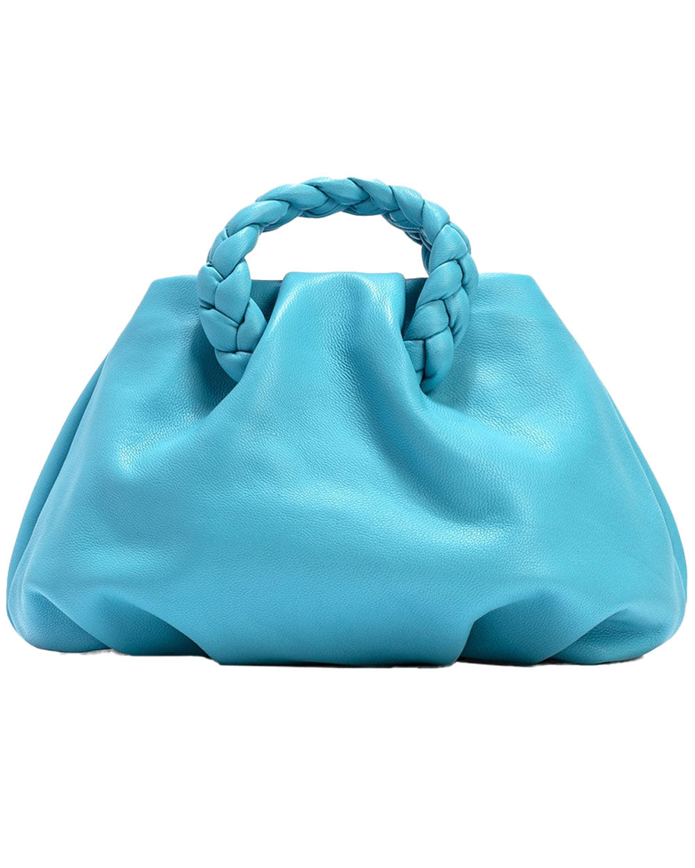 Bombon Small Leather Crossbody in Turquoise