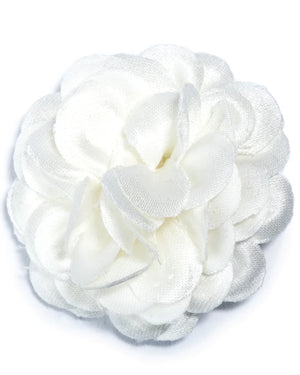 Large Lapel Flower in Ivory