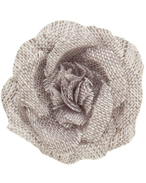 Small Buttercup Lapel Flower in Heather Grey