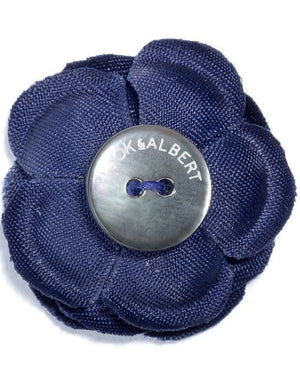 Small Buttercup Lapel Flower in Navy