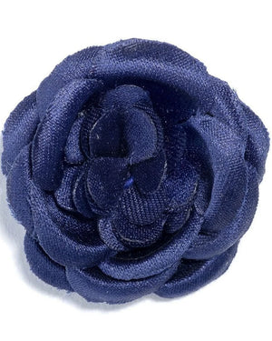 Small Buttercup Lapel Flower in Navy