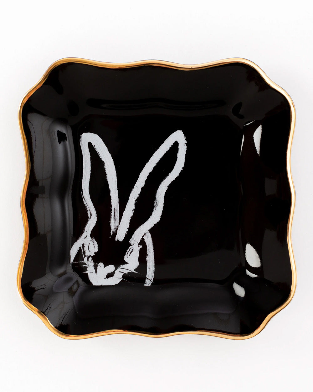Black Bunny Portrait Plate