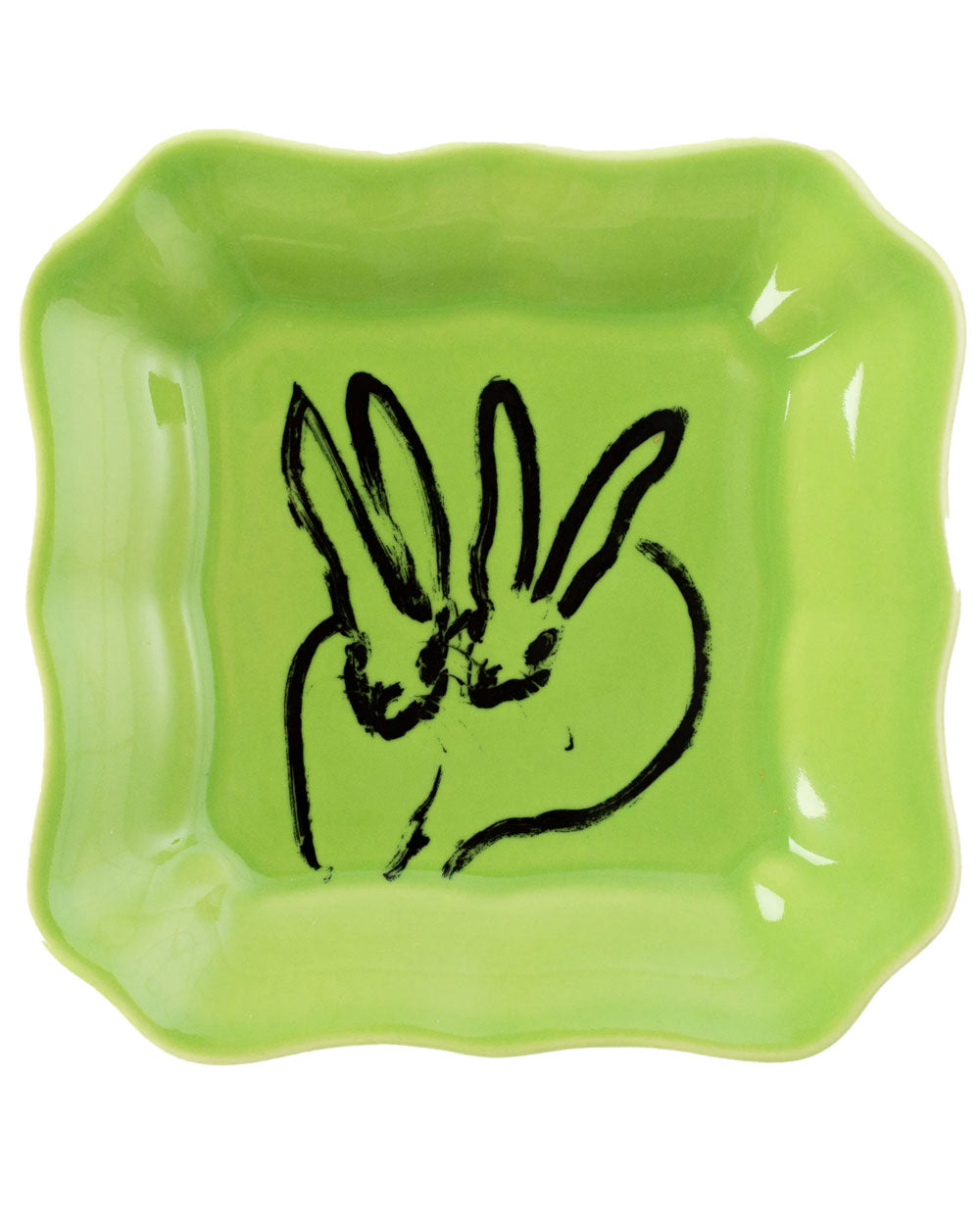 Green Bunny Portrait Plate