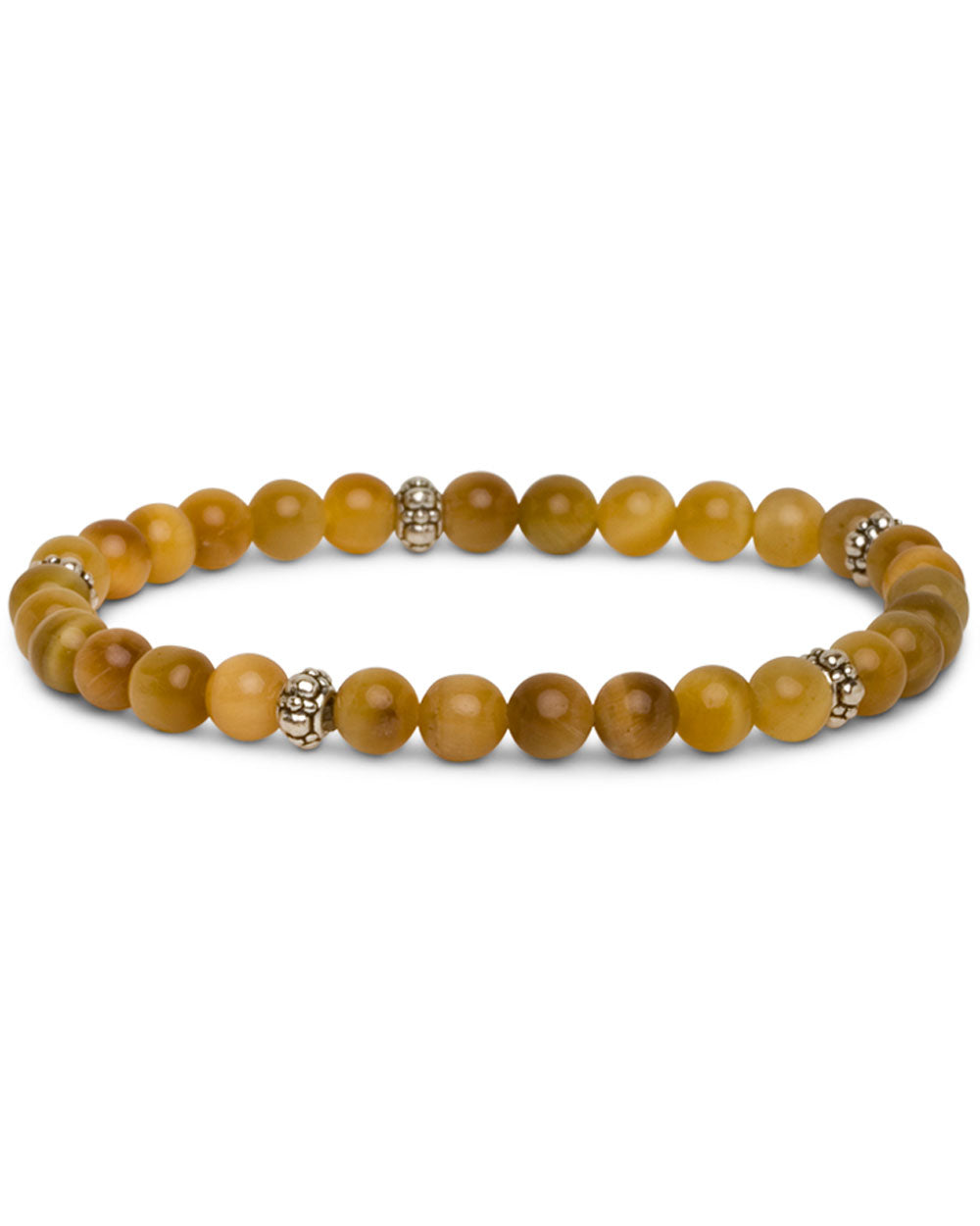 Tigers Eye with Sterling Silver Bead Bracelet