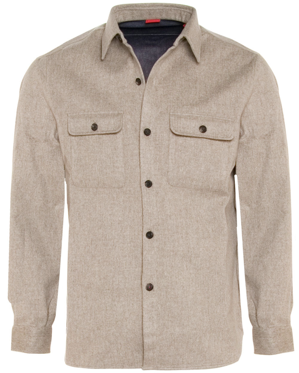 Beige and Denim Double Faced Overshirt