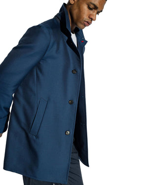 Blue Cashmere Walking Coat