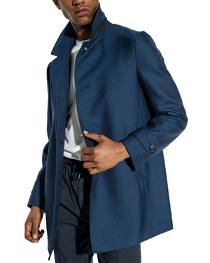 Blue Cashmere Walking Coat