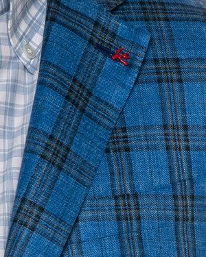 Bright Blue with Silver Plaid Sportcoat