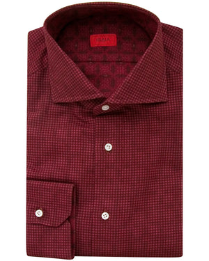 Burgundy Red Print Sport Shirt