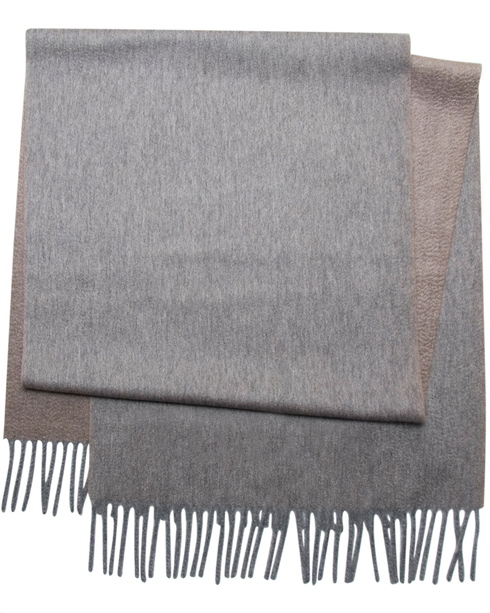Camel and Grey Cashmere Scarf