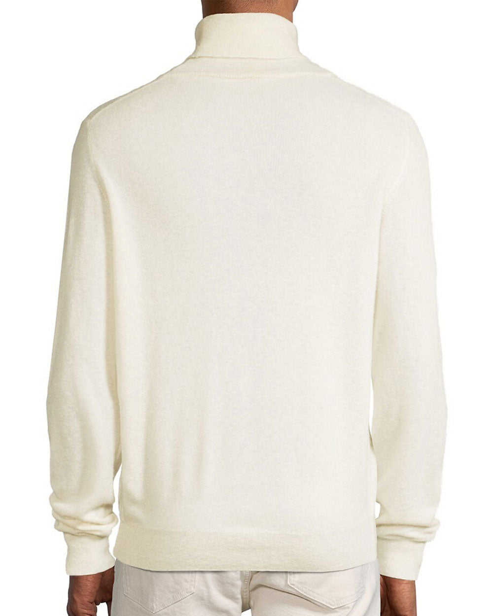 Cream Cashmere and Silk Turtleneck Sweater
