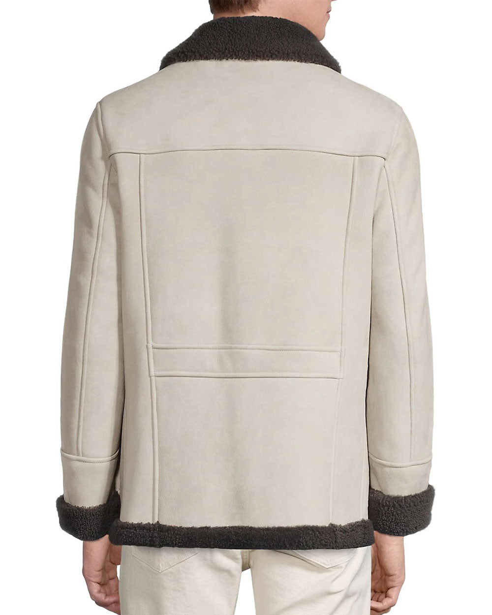 Cream Suede and Shearling Field Jacket