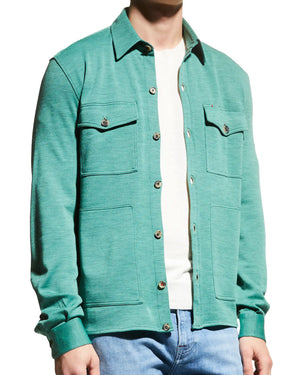 Green Wool and Cashmere Overshirt