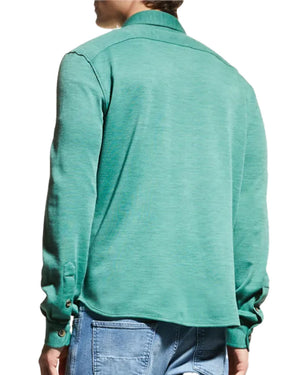 Green Wool and Cashmere Overshirt