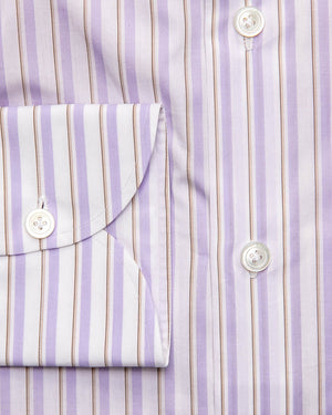Lavender and Tan Striped Shirt