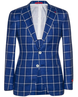 Royal Blue with White Windowpane Sportcoat