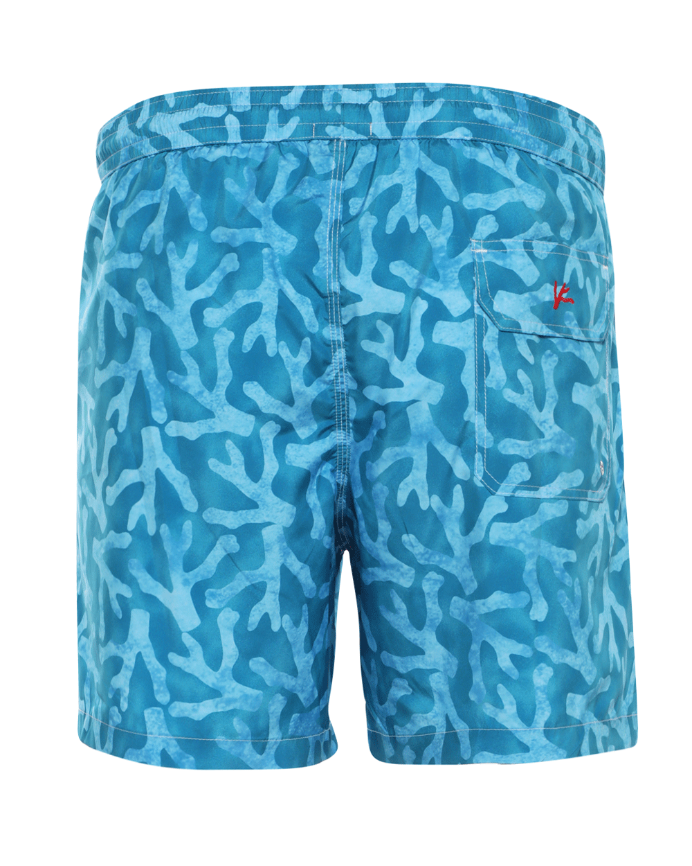 Turquoise Signature Coral Print Swim Short
