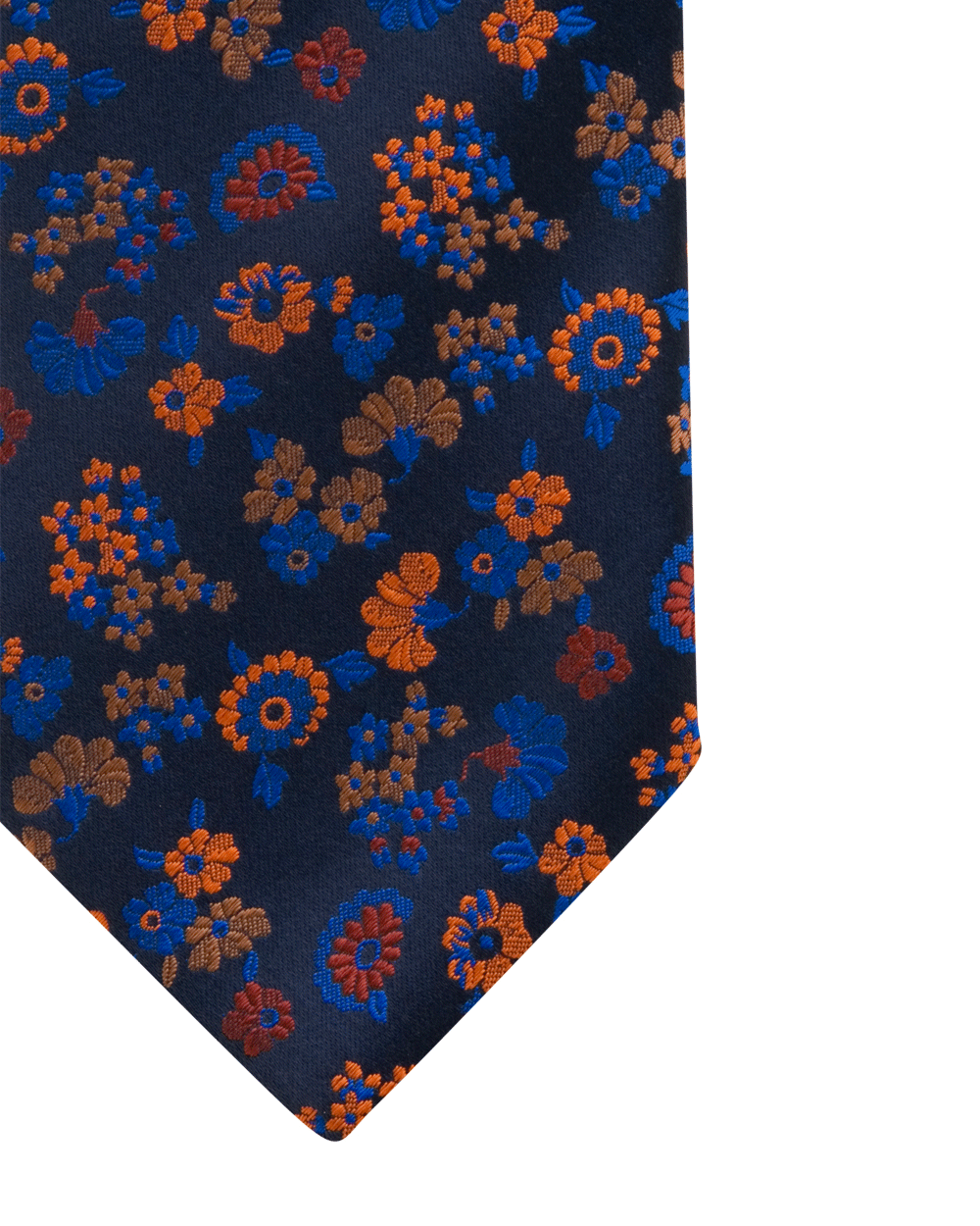 Blue and Orange Floral Tie
