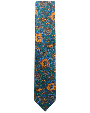 Green and Yellow Paisley Tie