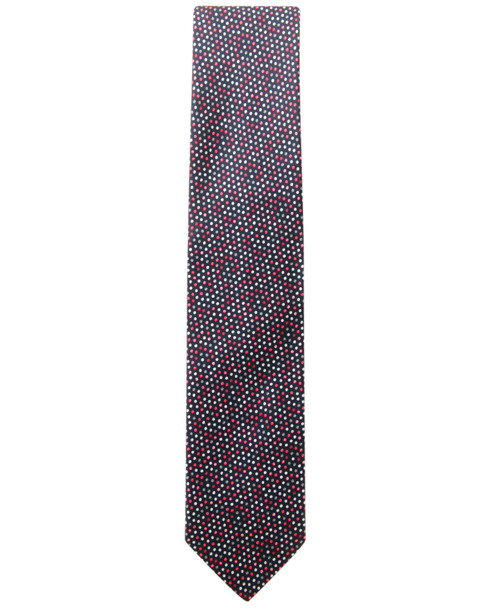 Navy and Red Microdotted Tie