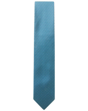 Navy and Turquoise Micropatterned Tie