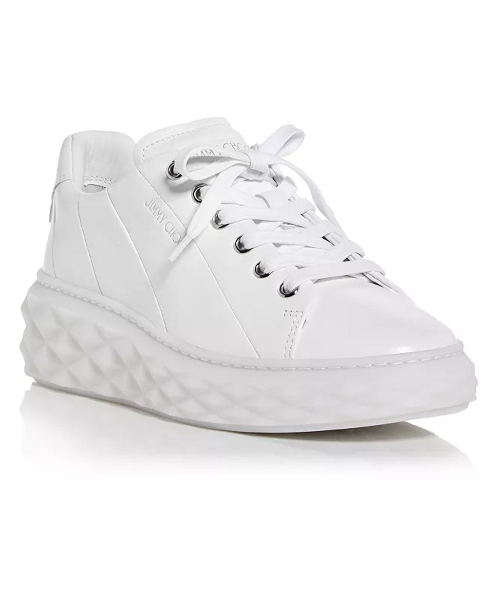 DIAMOND LIGHT MAXI/F  White Nappa Leather Low-Top Trainers with