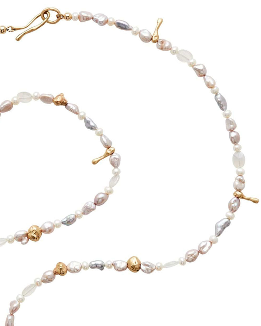 Blush Pearl and Bronze Long Necklace