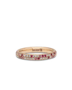 Ruby and Sapphire 2 Row Eternity Band Ring