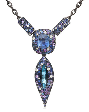 Aquamarine and Sapphire Necklace