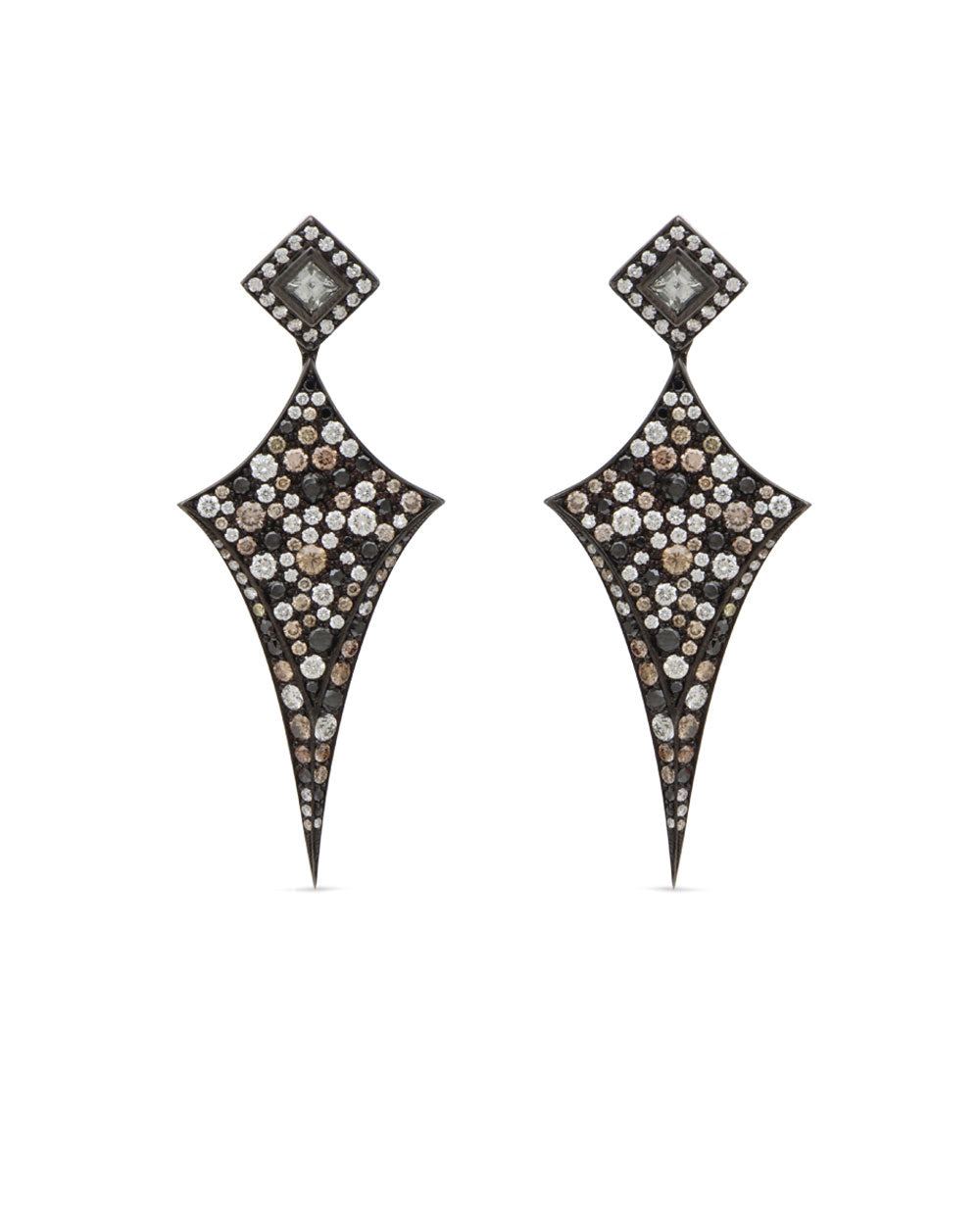 Champagne and Black Diamond Earrings