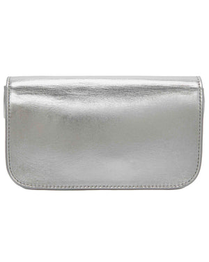 Anchor Chain Baguette Shoulder Bag in Silver
