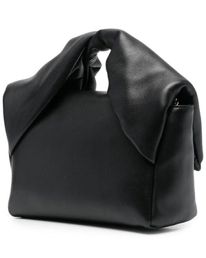 Midi Twister Bag with Silicone Strap in Black
