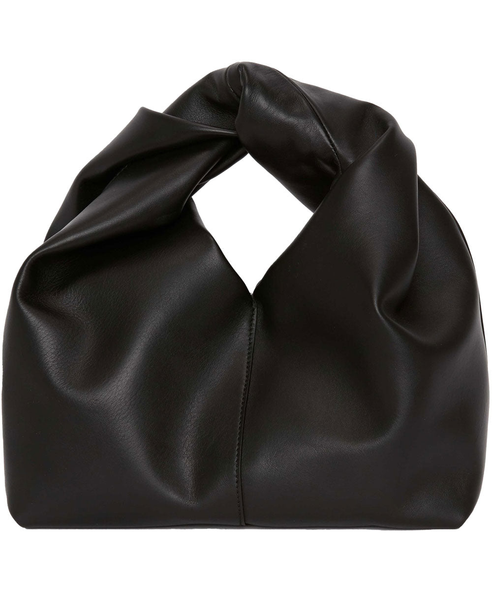 LARGE TWISTER - LEATHER TOP HANDLE BAG in black