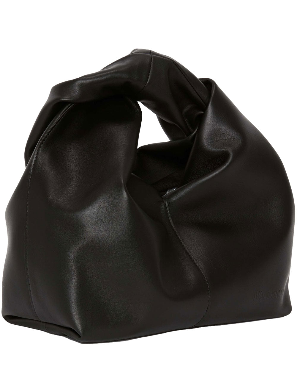 Mini Twister Hobo Bag in Black Leather
