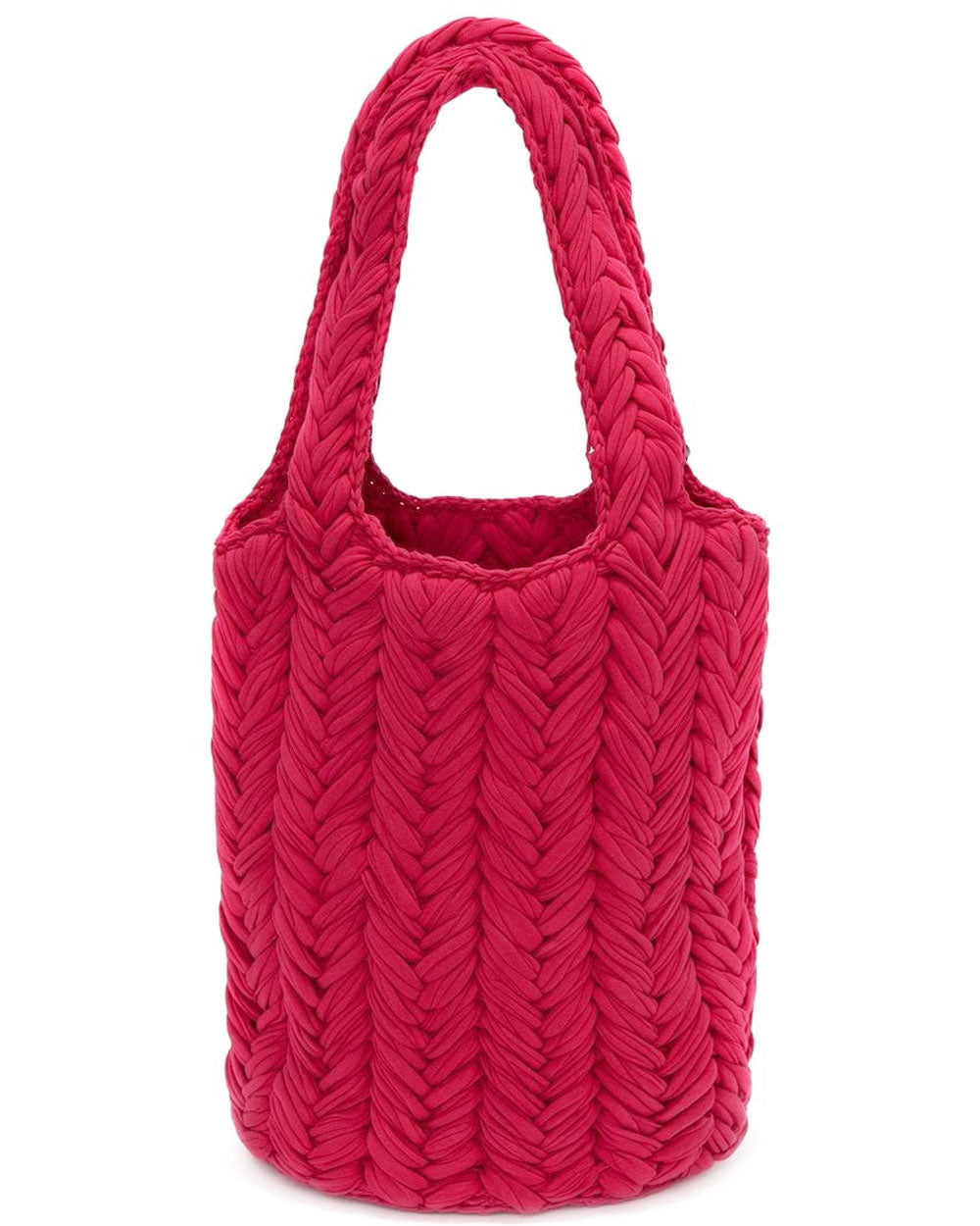 Mirror Knitted Shopper Bag in Hot Pink