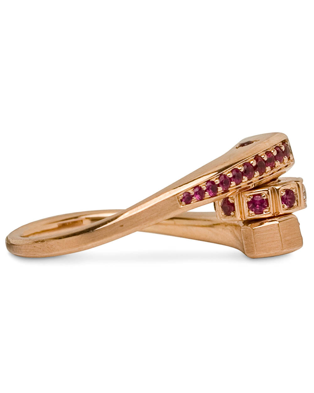 Rose Gold Ruby and Diamond Codette Ring