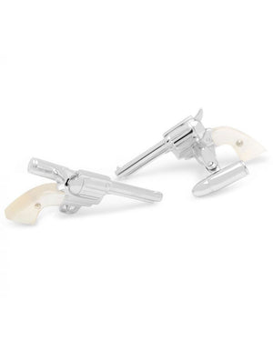 Sterling Silver and Pearl Colt 45 Cufflinks