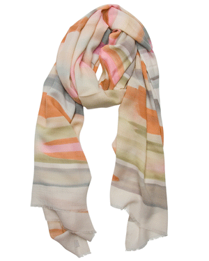 Hand Painted Stripe Cashmere Shawl
