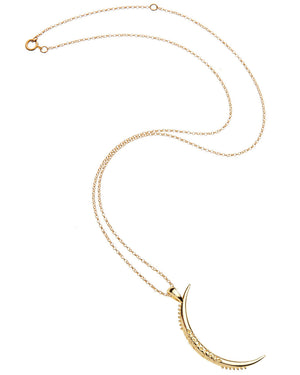 Forever Crescent Moon Pendant Chain Necklace